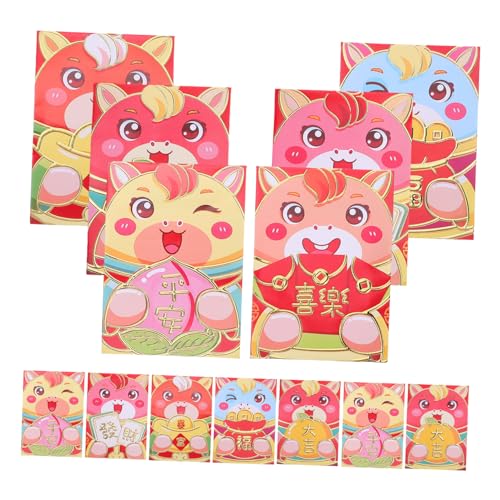 TOYZFRIENDY Neujahrs Rotumschläge Chinesische Hong Bao mit Cartoon Pferde Lunar Year Geldumschläge für Frühlingsfest Geschenkumschläge TOYZFRIENDY Neujahrs Rotumschläge Chinesische Hong Bao mit Cartoon Pferde Lunar Year Geldumschläge für Frühlingsfest Geschenkumschläge von TOYZFRIENDY
