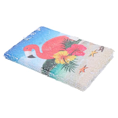 TOYZFRIENDY Notizbuch Mädchen Reversible Pailletten Notizblock Flamingo Motiv Liniert Büro Schule Tagebuch Originell Schreibheft von TOYZFRIENDY