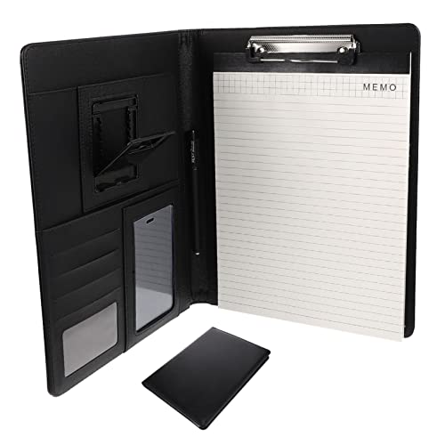 TOYZFRIENDY PU Dokumententasche Format Multifunktionaler Ordner mit Reißverschluss Langlebiges PU Material Flexibler Stifthalter Metallklammern für Dokumentenbefestigung Geeignet für Büro und von TOYZFRIENDY