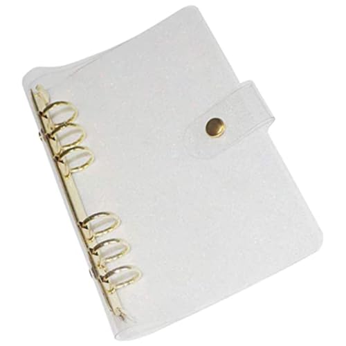 TOYZFRIENDY PVC Ringbuch Gold Glitzer Binder Hülle Leicht Rutschfest Nachfüllbar mit Stabilem Metallverschluss Transparent Schmutzabweisend für Notizbücher Tagebücher Reisejournal und Planer von TOYZFRIENDY