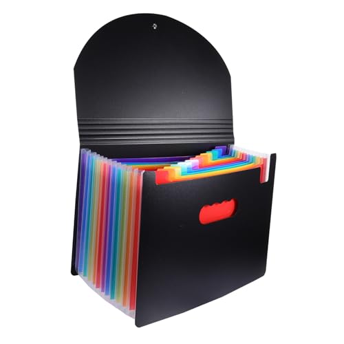 TOYZFRIENDY Praktische Fächermappe mit Deckel Bunte Regenbogen design Aktenordner für Dokumentenorganisation Kompakter und Robuster Organizer für Büro Schule Zuhause von TOYZFRIENDY