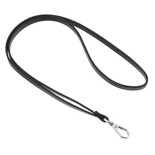 TOYZFRIENDY Pu handy lanyard Schwarz mit Lederband Leichter Langlebiger Namensschild halter für Arbeit Ausweis Telefon Komfortabel Sicher Vielseitig für Schlüssel und Karten von TOYZFRIENDY