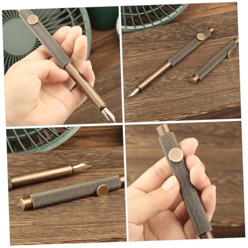 TOYZFRIENDY Refillbarer Vintage Messing Füllfederhalter Feine Spitze Tragbarer Schreibstift Für Studenten Künstler Stilvolles Retro Design Zum Schreiben Und Kalligraphie von TOYZFRIENDY