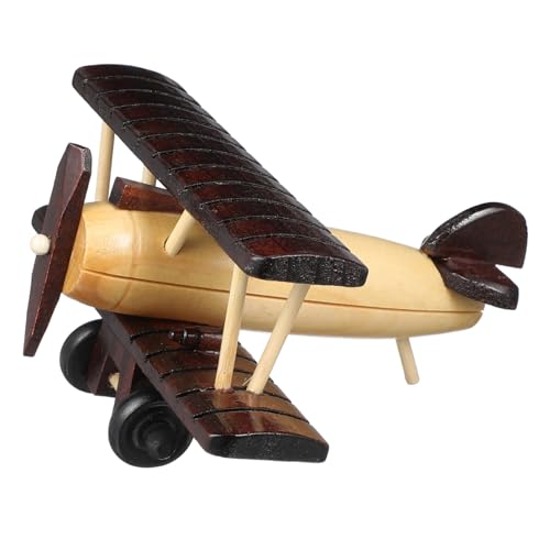 TOYZFRIENDY Retro Holzflugzeugmodell Vintage Stil Handgefertigte Holzfigur Leichtes Home Airplane Decor Realistische Details Geschenkidee für Piloten und Wohnaccessoires von TOYZFRIENDY