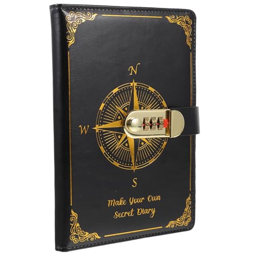 TOYZFRIENDY Retro Notizbuch mit Zahlenschloss Tragbares Tagebuch mit Dickem Papier Angenehmem Schreibkomfort Praktischem Portemonnaie Design für Notizen Tagebuch und für Studenten und von TOYZFRIENDY