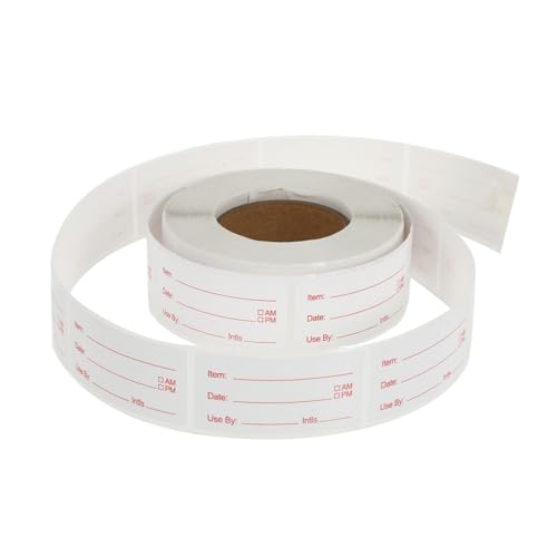 TOYZFRIENDY Selbstklebende Food Storage Labels Ablösbare Küchenaufkleber für Vorratsdosen und Gefriergut Rote Datumsetiketten Haftstark und Rückstandsfrei für Lebensmittelbeschriftung Zuhause von TOYZFRIENDY
