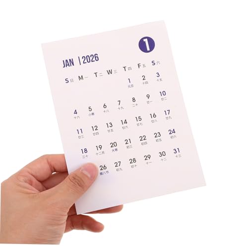 TOYZFRIENDY Selbstklebender Kalender Kleiner Monatsplaner Aufkleber aus Schreibpapier Flexibler Jahresplaner für Wand und Schreibtisch Vollständiger Jahresübersicht Sticker für Büro Schule von TOYZFRIENDY