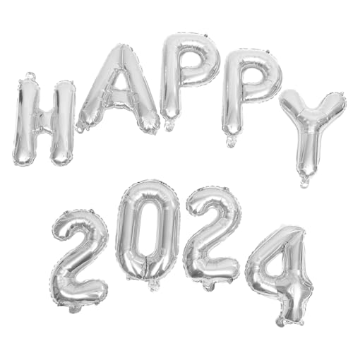 TOYZFRIENDY Silberne Party Ballons Zahlen Folienballons Happy Year Dekorationen für Silvester Feier Party Supplies Festliche Raumgestaltung von TOYZFRIENDY