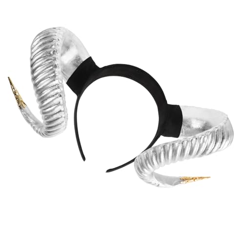 TOYZFRIENDY Silbernes Horn Haarreif Halloween Kostümaccessoire Dekoratives Teufelshorn für Damen Vielseitiger Party und Cosplay Headband mit Dramatischem Design für Fasching und Fotosessions TOYZFRIENDY Silbernes Horn Haarreif Halloween Kostümaccessoire Dekoratives Teufelshorn für Damen Vielseitiger Party und Cosplay Headband mit Dramatischem Design für Fasching und Fotosessions von TOYZFRIENDY