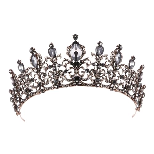 TOYZFRIENDY Strassbesetzte Brautkrone mit Vintage Look Funkelndes Diadem Kristallen Eleganter Kopfschmuck für Hochzeit Party Halloween und Festliche Anlässe für Damen und Mädchen von TOYZFRIENDY