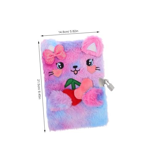 TOYZFRIENDY Tagebuch für Mädchen mit Schloss und Schlüsseln Plüsch Katzen Design Handliches Journal Schreiben und Skizzieren Sicheres Notizbuch für Private Gedanken und Unterwegs von TOYZFRIENDY