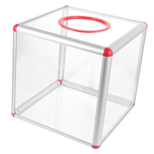 TOYZFRIENDY Transparente Acryl losbox mit Aluminiumrahmen Multifunktional für Spenden und Gewinnspiele Sichere Wahlurne für Partys und Firmenevents von TOYZFRIENDY