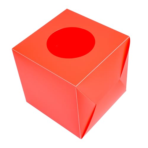 TOYZFRIENDY Transparente Kunststoff Losbox Raffle Box mit Sichtschutz für Abstimmung und Spenden Vielseitige Wahlurne für Party Büro und Events Rote Leere Sammelbox von TOYZFRIENDY