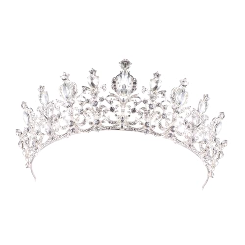 TOYZFRIENDY Vintage Strassstein Hochzeit Krone Haarschmuck Damen Barockstil Tiara mit Glänzenden Kristallen Festliche Kopfbedeckung für Braut und Party von TOYZFRIENDY