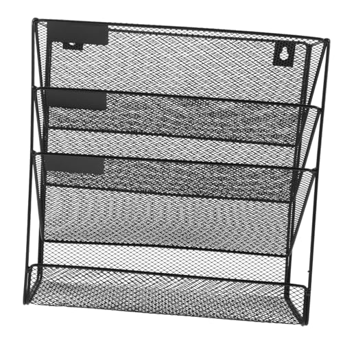 TOYZFRIENDY Wandhalterung Dateiablage Mehrschichtiger Metall Organizer Schwarz Wandmontierter Büro Organizer Platzsparend für Dokumente Zeitschriften und Aktenordner von TOYZFRIENDY