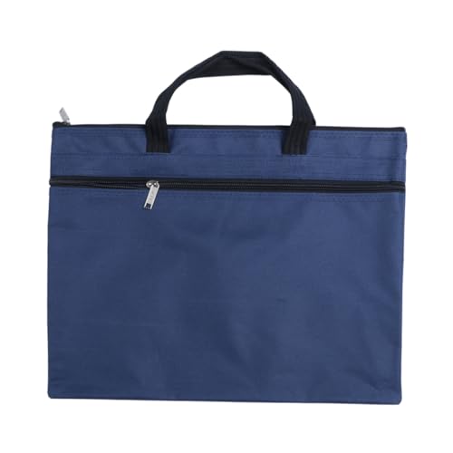 TOYZFRIENDY Wasserdichte Dokumententasche mit Reißverschluss Multifunktionaler Portfolio Organizer Tragbare Aktenmappe für Geschäftsreisen Büro und Outdoor Blau von TOYZFRIENDY
