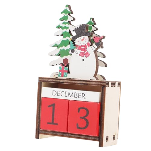 TOYZFRIENDY Weihnachtskalender Holz Snowman Tischdeko Adventskalender DIY Weihnachtscountdown für Familie Stabile Desktop Dekoration von TOYZFRIENDY