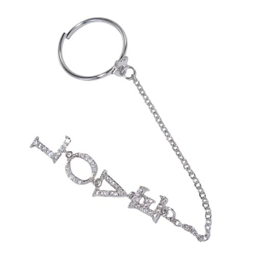TOYZFRIENDY Zircon Love Nagelkette mit Ring Silberfarbene Nail Art Chain Jewelry Maniküre Dekoration für Natürliche und Künstliche Nägel Einfach Anzubringen Auffälliges Nagelornament TOYZFRIENDY Zircon Love Nagelkette mit Ring Silberfarbene Nail Art Chain Jewelry Maniküre Dekoration für Natürliche und Künstliche Nägel Einfach Anzubringen Auffälliges Nagelornament von TOYZFRIENDY