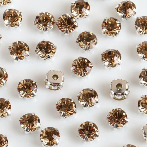 TPIONEER 3mm 4mm 5mm 7mm 8mm Silber Krallen Aufnäher Runde Strasssteine Für Handarbeiten DIY Glaskristalle Steine Kleidung Hochzeitskleid von TPIONEER