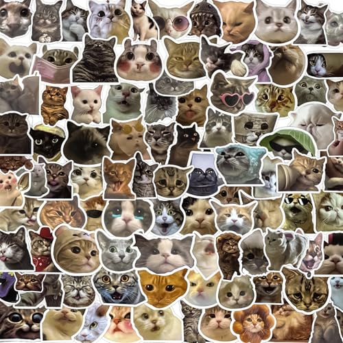 TPTGIAR 100 Stück Katzen Sticker, Lustiges Meme Sticker Set für Erwachsene Kinder, Wasserfester Sticker Meme, Cute Stickers für Skateboard Laptop Koffer Helm Motorrad Auto Fahrrad Handy TPTGIAR 100 Stück Katzen Sticker, Lustiges Meme Sticker Set für Erwachsene Kinder, Wasserfester Sticker Meme, Cute Stickers für Skateboard Laptop Koffer Helm Motorrad Auto Fahrrad Handy von TPTGIAR