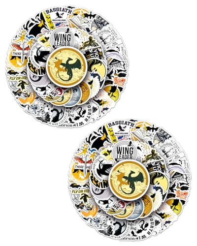 TPZORJX 100PCS Fourth Wing Aufkleber, Drachen Aesthetic Aufkleber, Vinyl Wasserdicht für Skateboard Laptop Gitarre Fahrrad Auto Wasserflaschen für Kinder Teenager Erwachsene von TPZORJX