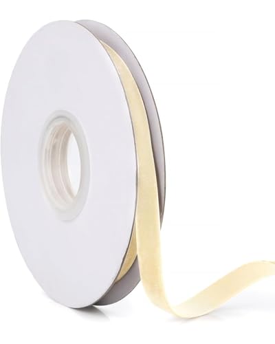 TPZORJX 2 Stk. Samtband beige creme 1 cm Geschenkband Samtschleifenband Samtband Geschenkband Samtband 9 m von TPZORJX