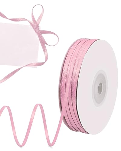 TPZORJX 50 m Satinband Rosa, 3 mm Geschenkband Hellrosa Schleifenband Rotes Band Dekoband für Geschenkverpackung Basteln Weihnachten Geburtstag Hochzeit Deko TPZORJX 50 m Satinband Rosa, 3 mm Geschenkband Hellrosa Schleifenband Rotes Band Dekoband für Geschenkverpackung Basteln Weihnachten Geburtstag Hochzeit Deko von TPZORJX