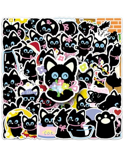 TPZORJX 50pcs Nette Katze Aufkleber Decals, Grosse Sticker, Süßer Aufkleber, Wasserdicht Vinyl Stickers Decals für Fahrrad Motorrad Graffiti Skateboard Laptop Computer Gepäck Jungen und Mädchen von TPZORJX
