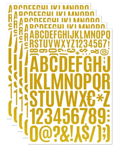 TPZORJX Buchstaben aufkleber - 5 PCS Klebebuchstaben aufkleber Glitzer Klebe Alphabet Selbstklebend Alphabet-aufkleber Fun Stickers für Tassen Scrapbooking Schilder Grußkarten Tagebuch Basteln(Gold) von TPZORJX