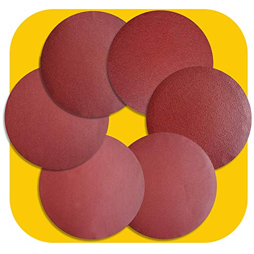 250 mm 18 Stück Selbstklebende Schleifscheiben Set, PSA Aluminiumoxid Schleifpapier (3 x 80, 100, 120, 180, 240, 400) von TPmax