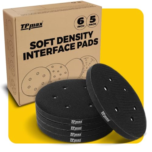 5 Pack 150 mm Schleifschnittstellenpads, Klettverschluss - 150 mm weiche Dichte Schwammkissen Puffer Stützpads mit 6-Loch Schaumstoff-Schnittstellen-Pads für Schwingschleifer Holzbearbeitung 5 Pack 150 mm Schleifschnittstellenpads, Klettverschluss - 150 mm weiche Dichte Schwammkissen Puffer Stützpads mit 6-Loch Schaumstoff-Schnittstellen-Pads für Schwingschleifer Holzbearbeitung von TPmax