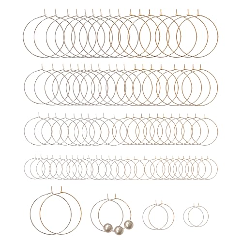 280 Stück DIY-Ohrring-Perlen, Metall-Creolen, 4 Größen, runder Draht, offene Kreolen für Schmuckherstellung, 20 mm, 25 mm, 30 mm, 35 mm, Gold und Silber 280 Stück DIY-Ohrring-Perlen, Metall-Creolen, 4 Größen, runder Draht, offene Kreolen für Schmuckherstellung, 20 mm, 25 mm, 30 mm, 35 mm, Gold und Silber von TQFXGLL