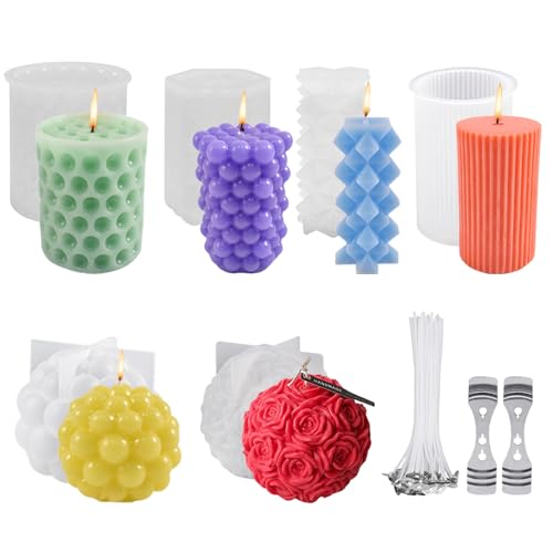 TQPXZO 6 Stück Kerzengießform Silikon, DIY Formen für Kerzen Gießen, Rosen, zylindrische Form, Kerzen Silikonformen Set für Die Herstellung Von Kerzen, Aromasteinen, Schokolade DIY Dekoration TQPXZO 6 Stück Kerzengießform Silikon, DIY Formen für Kerzen Gießen, Rosen, zylindrische Form, Kerzen Silikonformen Set für Die Herstellung Von Kerzen, Aromasteinen, Schokolade DIY Dekoration von TQPXZO