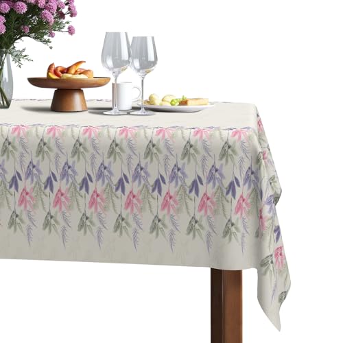 TQUQOBU Frühlingstischdecken, Oxford-Tischdecke, wasserdicht, rechteckig, hitze- und schmutzabweisend, Esstischdecke für rechteckige Tische, 152,4 x 213,4 cm, florale Tischdecke für Abendessen von TQUQOBU
