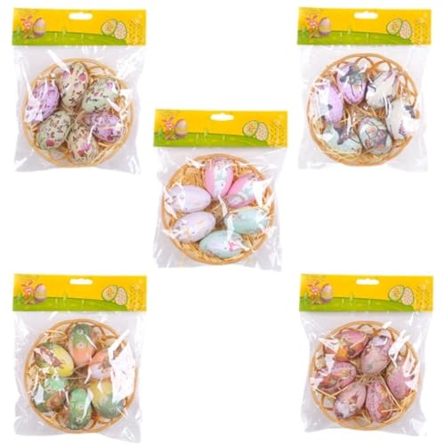 TQUXNGA 30 Stück Dekorationen Schaumstoff-Eier mit Korbbehang Ornament für Baum, Wand, Innendekoration, Kinderspielzeug TQUXNGA 30 Stück Dekorationen Schaumstoff-Eier mit Korbbehang Ornament für Baum, Wand, Innendekoration, Kinderspielzeug von TQUXNGA
