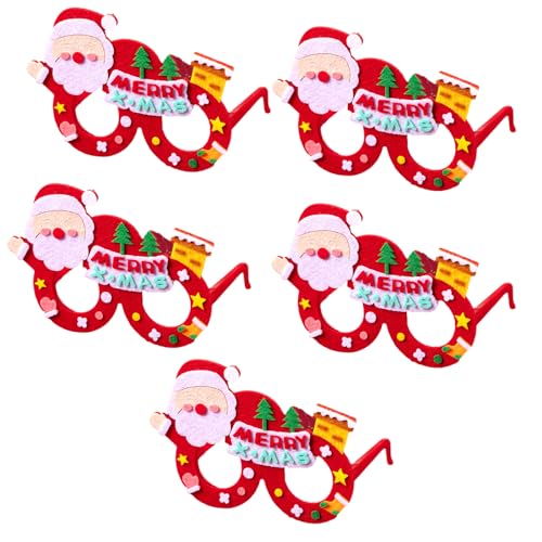 TQUXNGA Brillenrahmen für Weihnachten, festlich, Party, 5 Stück, Cartoon-Brillenrahmen für Kinder und Erwachsene TQUXNGA Brillenrahmen für Weihnachten, festlich, Party, 5 Stück, Cartoon-Brillenrahmen für Kinder und Erwachsene von TQUXNGA