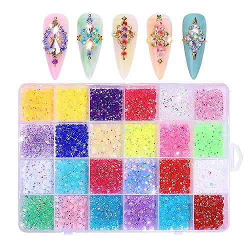 TQUXNGA Glitzersteine mit flacher Rückseite, 3D-Steine, Nagelkunst, Dekoration, bunte Nägel, Kristall-Strass-Zubehör TQUXNGA Glitzersteine mit flacher Rückseite, 3D-Steine, Nagelkunst, Dekoration, bunte Nägel, Kristall-Strass-Zubehör von TQUXNGA