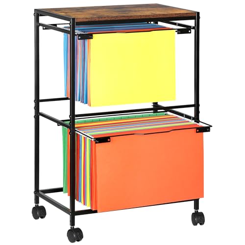 TQVAI Hängeregistratur-Organizer, 2-stöckiger Rollen-Aktenwagen mit Rollen, Briefformappe, Aufhänger für Büro, Zuhause, Klassenzimmer, Schwarz TQVAI Hängeregistratur-Organizer, 2-stöckiger Rollen-Aktenwagen mit Rollen, Briefformappe, Aufhänger für Büro, Zuhause, Klassenzimmer, Schwarz von TQVAI
