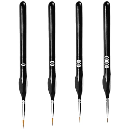 4-teiliges Pinsel-Set für feine Details – professionelle Miniatur-Pinsel mit extra dünnen Spitzen, perfekt für Aquarell-, Acryl-, Ölmalerei, feine Details, Mini-Linienzeichnung, Nageldesigns 4-teiliges Pinsel-Set für feine Details – professionelle Miniatur-Pinsel mit extra dünnen Spitzen, perfekt für Aquarell-, Acryl-, Ölmalerei, feine Details, Mini-Linienzeichnung, Nageldesigns von TRACOMPAN