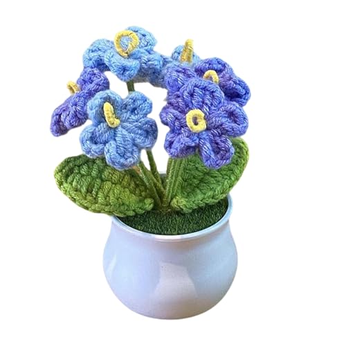Häkelblumen, blaue gestrickte Blume, gestrickt, gewebte Topfpflanzen, gefälschte Vergissmeinnichtblumen, Häkelgeschenk für Freunde, Familienliebhaber, künstlicher Blumenstrauß, Schreibtisch-Ornament Häkelblumen, blaue gestrickte Blume, gestrickt, gewebte Topfpflanzen, gefälschte Vergissmeinnichtblumen, Häkelgeschenk für Freunde, Familienliebhaber, künstlicher Blumenstrauß, Schreibtisch-Ornament von TRACOMPAN