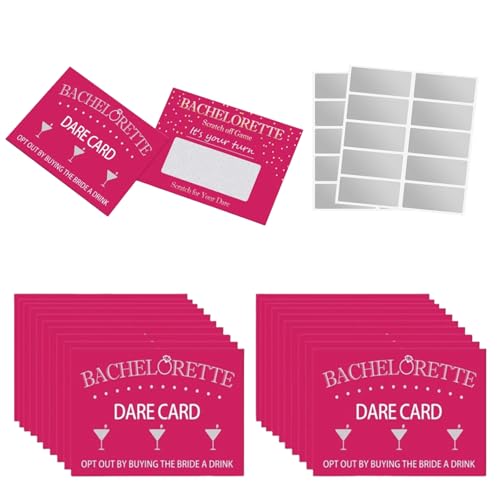 TRACOMPAN 20 Blatt Junggesellinnenabschied Spiele DIY Scratch Off Dare Karten, Bachelorette Rubbelkarten Junggesellinnenabschied Party Hen Do Fun Party Spiel Karten für Hochzeitsgäste Mädchen Abend TRACOMPAN 20 Blatt Junggesellinnenabschied Spiele DIY Scratch Off Dare Karten, Bachelorette Rubbelkarten Junggesellinnenabschied Party Hen Do Fun Party Spiel Karten für Hochzeitsgäste Mädchen Abend von TRACOMPAN
