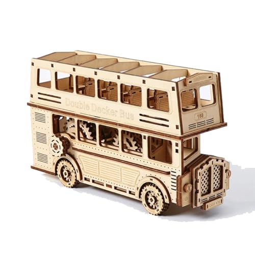 TRACYE Doppeldeckerbus Holz 3D Puzzles,Vintage Holzbausatz, Selbstmontage Brainteaser Desktop Spielzeug,für Bestes Geburtstagsgeschenk TRACYE Doppeldeckerbus Holz 3D Puzzles,Vintage Holzbausatz, Selbstmontage Brainteaser Desktop Spielzeug,für Bestes Geburtstagsgeschenk von TRACYE
