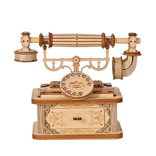 TRACYE Telefon 3D Holzpuzzles,Jahrgang Holzbausatz,Selbstmontage Brainteaser Desktop Spielzeug,für Bestes Geburtstagsgeschenk TRACYE Telefon 3D Holzpuzzles,Jahrgang Holzbausatz,Selbstmontage Brainteaser Desktop Spielzeug,für Bestes Geburtstagsgeschenk von TRACYE