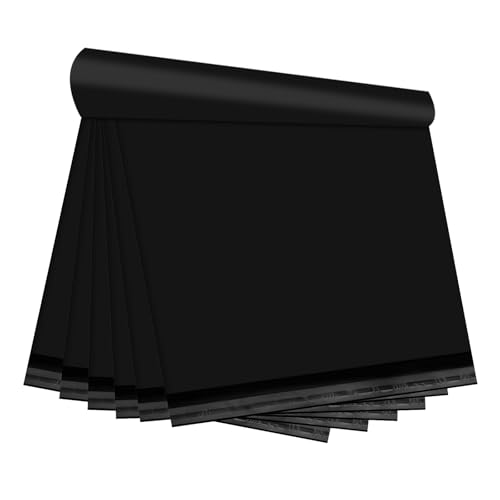 TRAEKESYI I Versandtaschen, 48 x 61 cm, Schwarz, 250 Stück, leicht, langlebig, Poly-Versandtaschen von TRAEKESYI