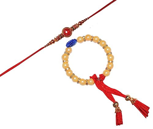 TRAFAART Brother Rakhi Set Mit 2 Indischen Fadenarmbändern Für Bhai Und Bhabhi Mit Roli Chawal TRAFAART Brother Rakhi Set Mit 2 Indischen Fadenarmbändern Für Bhai Und Bhabhi Mit Roli Chawal von TRAFAART