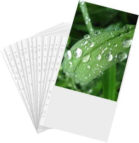 TRANBO A4 Klarsichthüllen 80 Mikron, 100 Stück, transparente Dokumentenhüllen mit 11 Löchern, oben offen, für Ordner von TRANBO