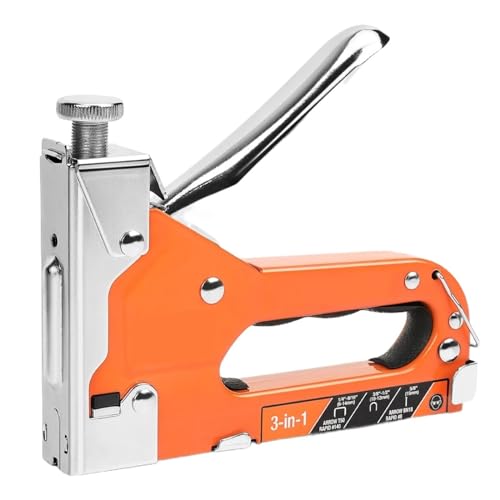 Nagelpistole 6-in-1-Hochleistungstacker For Befestigen Von Material. Manuelle Nagelpistole Mit Zwei Leistungsoptionen For Die DIY-Heimdekoration Sicherheitsverriegelungstaste(With 3000 Staples) von TRDEWR