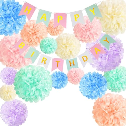 19PCS Bunt Deko Geburtstagsdeko TREABEAR, Regenbogen Papierblumen Deko, Dekoration„Happy Birthday“In Englischen Buchstaben, Dekorpapier Blumenpuscheln Papier für Babyparty Deko Baby Shower Gartenparty 19PCS Bunt Deko Geburtstagsdeko TREABEAR, Regenbogen Papierblumen Deko, Dekoration„Happy Birthday“In Englischen Buchstaben, Dekorpapier Blumenpuscheln Papier für Babyparty Deko Baby Shower Gartenparty von TREABEAR