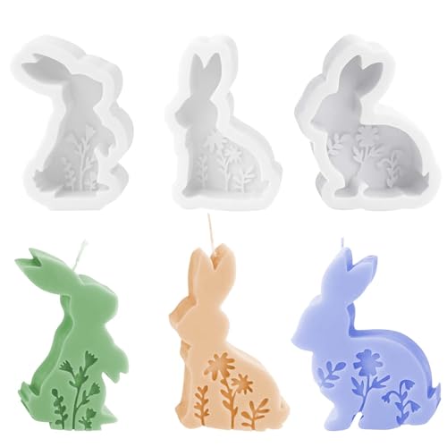 3PCS Silikonformen Osterhasen TREABEAR, Silikonformen Gießformen Osterhase Mit Blumentextur, Silikonform Frühling Hase, Kerzen Formen Silikon Hasen, Gießformen Silikon Osterhasen Für Kerzenherstellung 3PCS Silikonformen Osterhasen TREABEAR, Silikonformen Gießformen Osterhase Mit Blumentextur, Silikonform Frühling Hase, Kerzen Formen Silikon Hasen, Gießformen Silikon Osterhasen Für Kerzenherstellung von TREABEAR