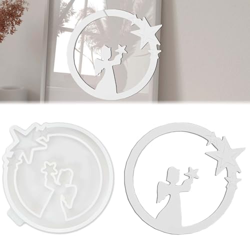 Silikonformen Gießformen Engel TREABEAR, Gipsformen Zum Gießen Engel Sterne Halten, Silikonform Rund Silikonformen Weihnachten, Silikonform Stern, Gießformen Silikon Engel von TREABEAR